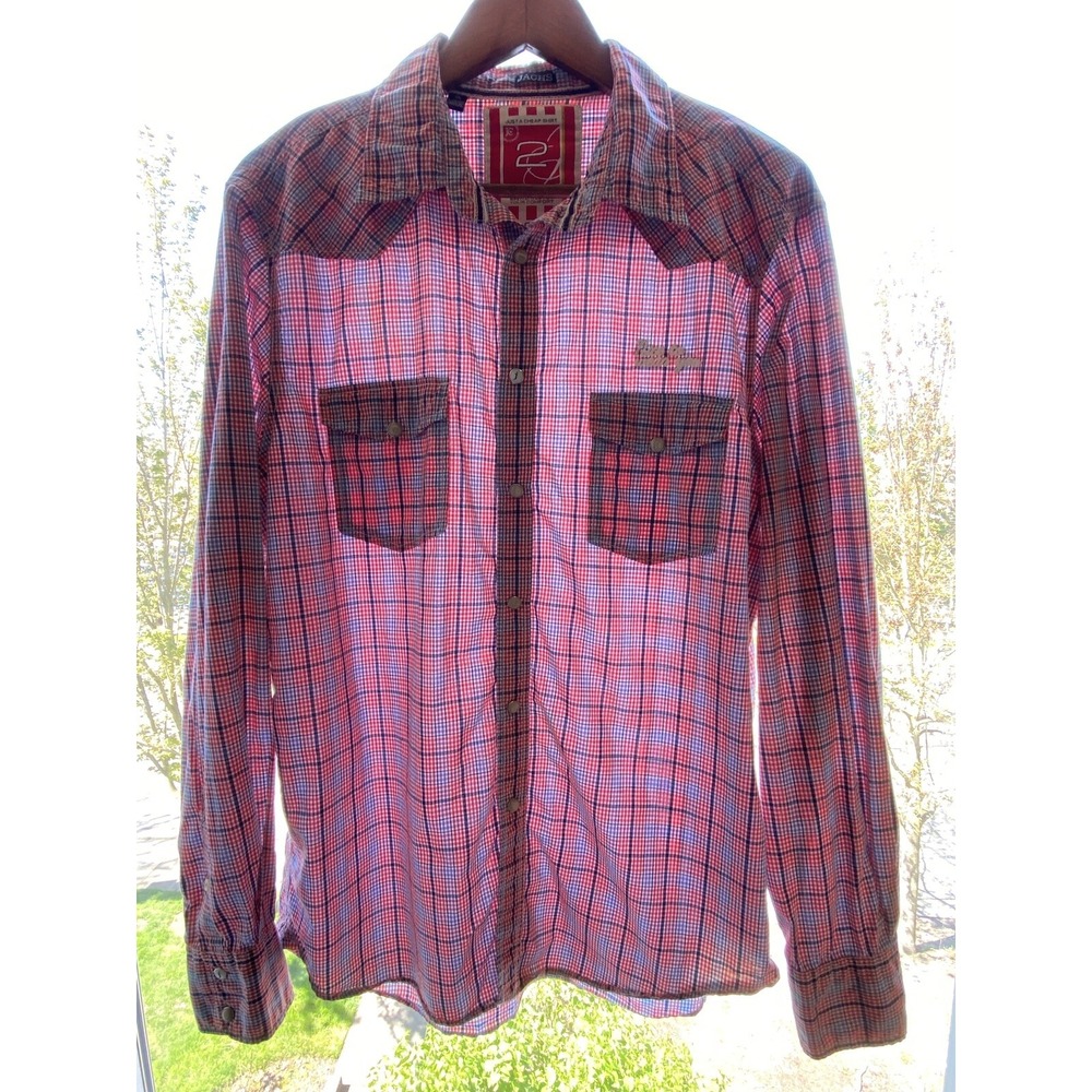 Jachs‎ Men's Long Sleeve Shirt XL Flannel Check Lightweight Button